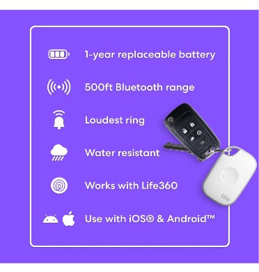 Tile Mate Pro Bluetooth Tracker (2024) Black/White 4pk product image 7
