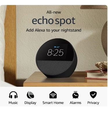 Amazon Echo Spot Smart Alarm Clock Charcoal Black (2024) product image 2