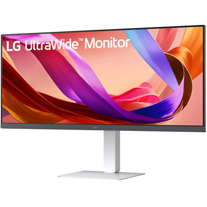 LG UltraWide 34U530A-W 34-inch Full HD IPS 100Hz Monitor with USB-C – White (34U530A-W.AFB) — side view