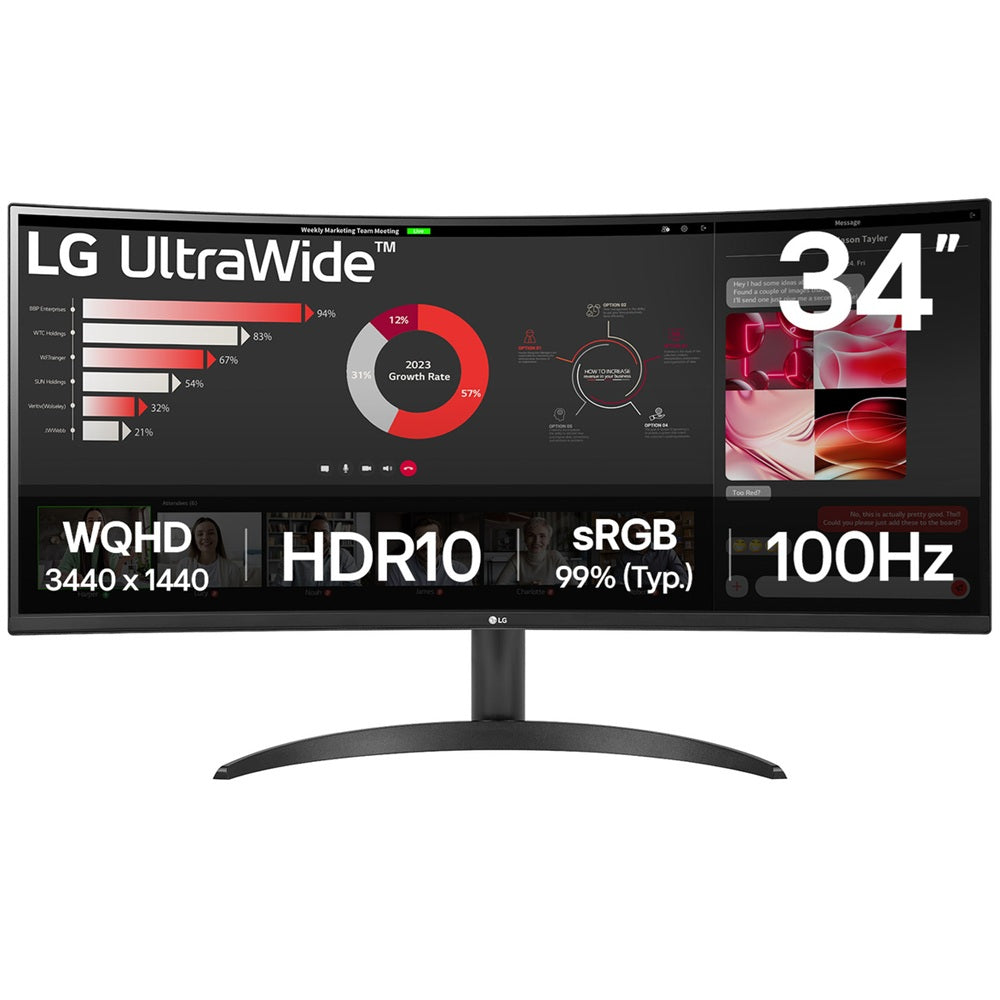 LG UltraWide 34-inch QHD Curved Monitor (34WR50QK-B.AFB) image 1