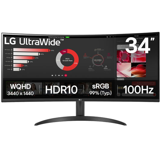 LG UltraWide 34-inch QHD Curved Monitor (34WR50QK-B.AFB) image 1