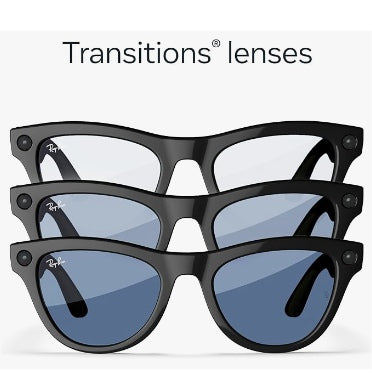Ray-Ban Meta - Skyler Smart Glasses Standard Shiny Black/Cerulean Blue Transitions product image 2