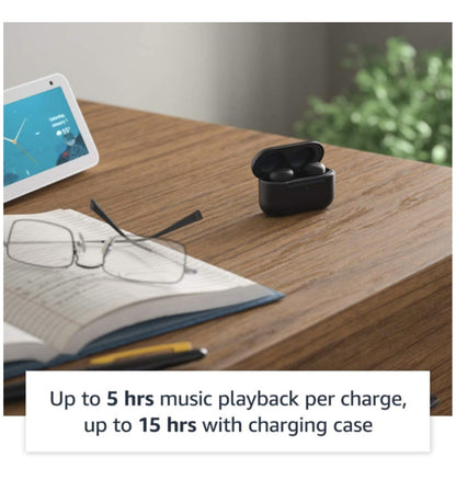 Amazon Echo Buds 2 (2021) Black — in use