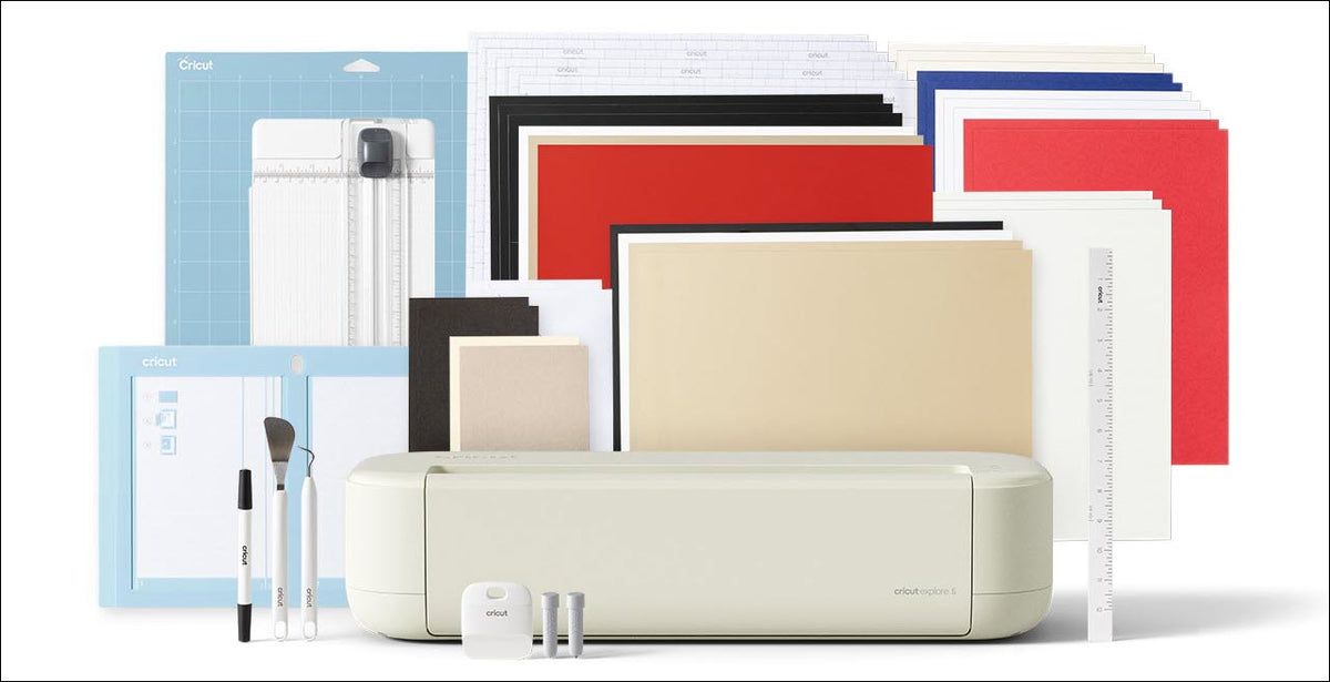 Cricut Explore 5 Essentials bundle - manufacturer illustration; regional contents may vary
