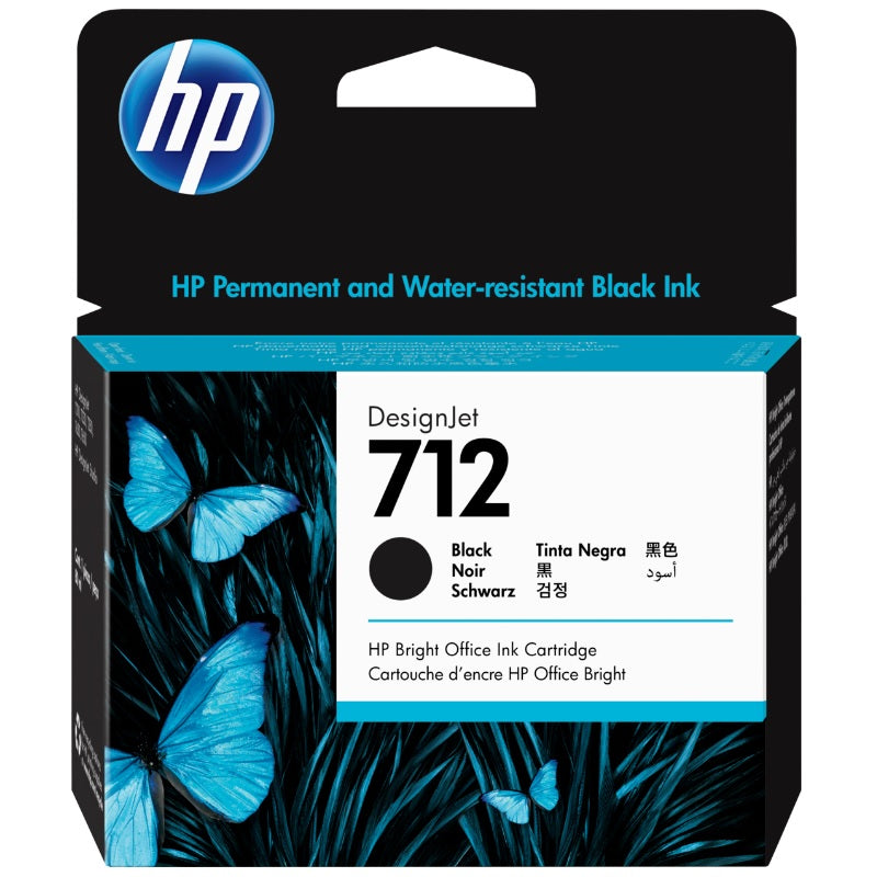 HP 712 80ml Black DesignJet Ink Cartridge (3ED71A) image 1