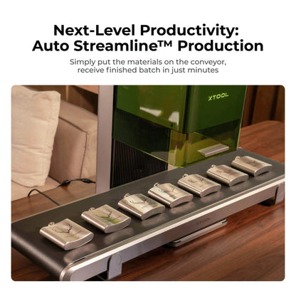 xTool Auto Streamline Conveyor for F1 Ultra and F2 Ultra — side view