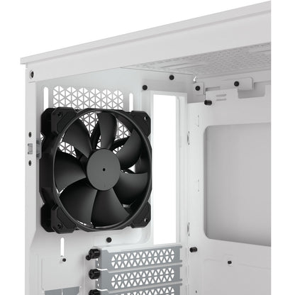 Corsair 4000D Airflow Tempered Glass Mid-Tower ATX White PC Case (CC-9011201-WW) — side view