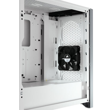 Corsair 4000D Airflow Tempered Glass Mid-Tower ATX White PC Case (CC-9011201-WW) — rear view