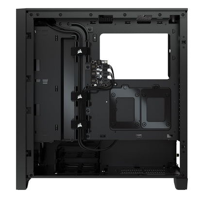 Corsair iCUE 4000X RGB Tempered Glass Mid-Tower ATX Black PC Case (CC-9011204-WW) — rear view