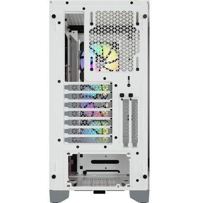 Corsair iCUE 4000X RGB Tempered Glass Mid-Tower ATX Case – White (CC-9011205-WW) — side view