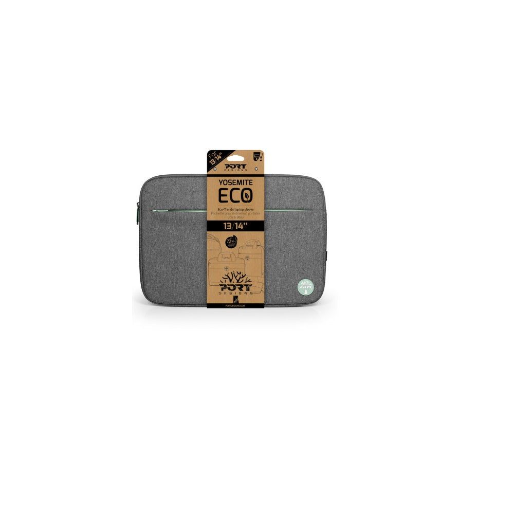 Port Designs YOSEMITE Eco 15.6-inch Laptop Sleeve – Grey (400705) — front view