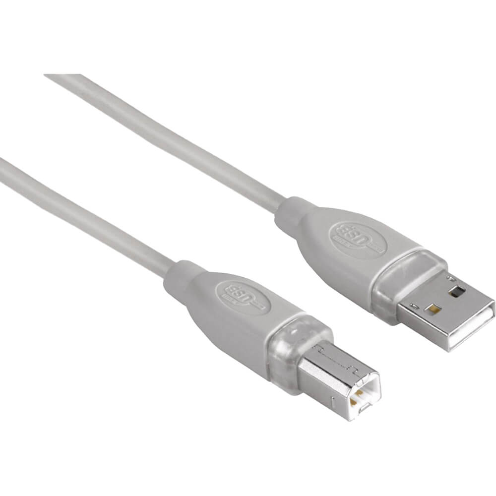 Hama USB 2.0 Cable A To B 1.8M Blister Entry – Grey (45021) — front view
