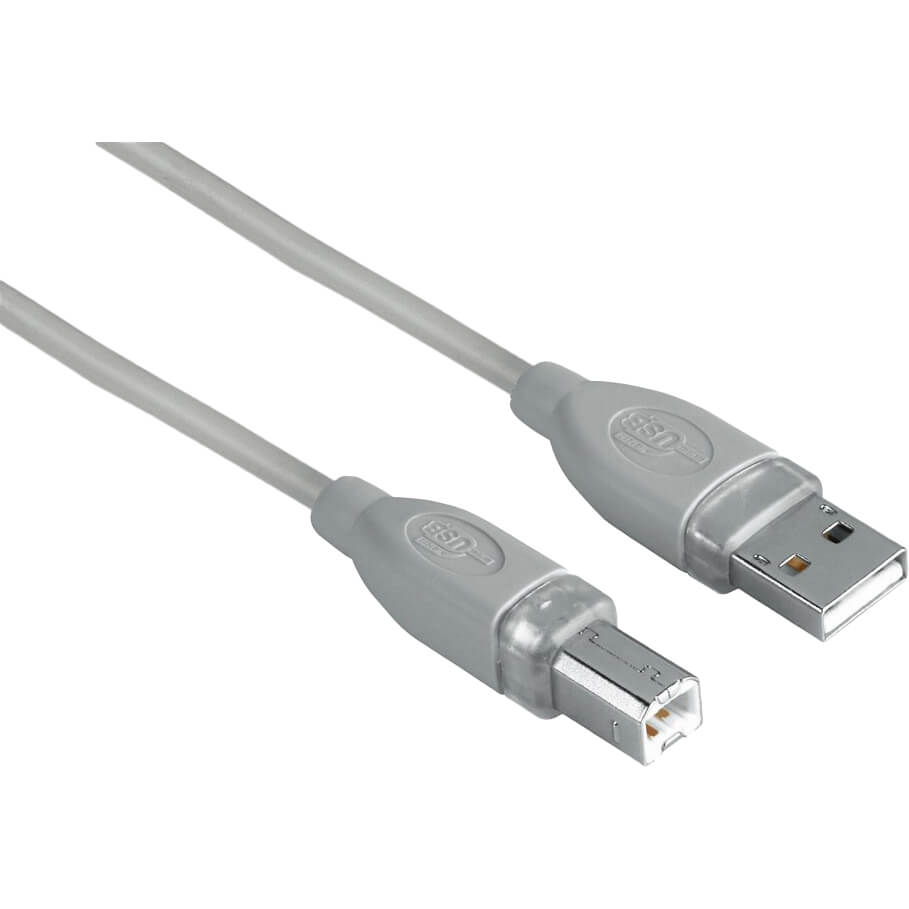 Hama USB 2.0 Cable A To B 3M Blister Entry – Grey (45022)