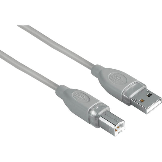 Hama USB 2.0 Cable A To B 3M Blister Entry – Grey (45022) image 1