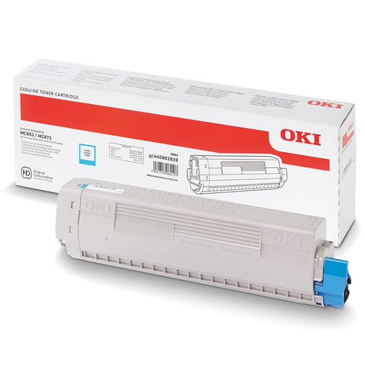 Genuine OKI 45862839 Cyan Laser Toner Cartridge image 1
