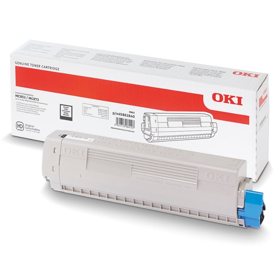 Genuine OKI 45862840 Black Laser Toner Cartridge image 1