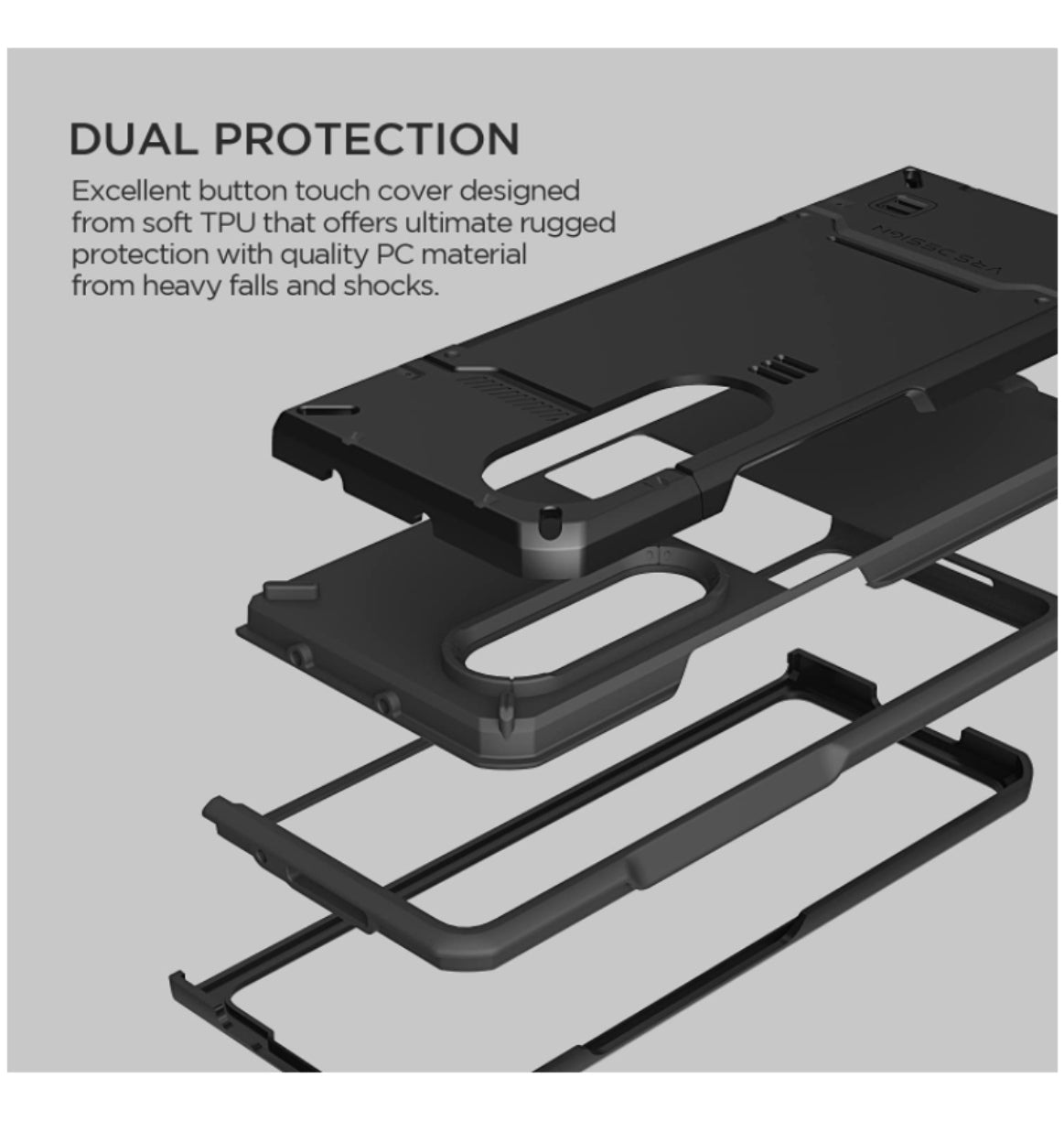 Poetic Samsung Galaxy Z Fold 3 5G Premium Rugged Hard Drop Case Black product image 7