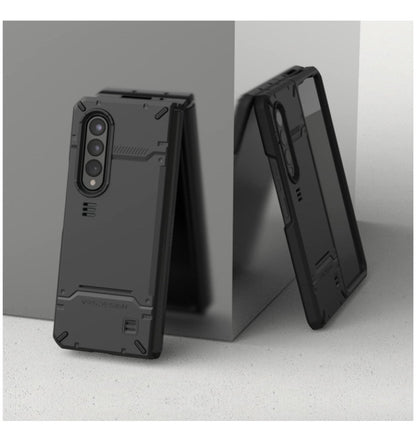 Poetic Samsung Galaxy Z Fold 3 5G Premium Rugged Hard Drop Case Black — rear view