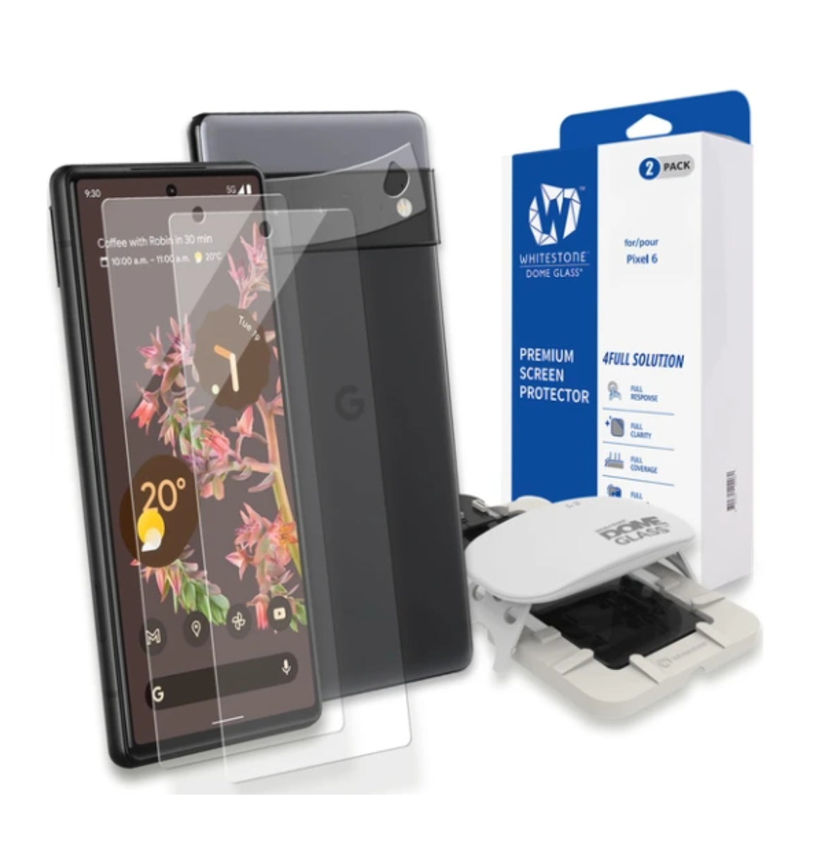Whitestone Google Pixel 6 Tempered Glass Screen Protector With Camera Film Protector 2pk product image 1