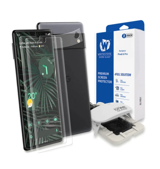 Whitestone Google Pixel 6 Pro Tempered Glass Screen Protector With Camera Film Protector 2pk product image 1