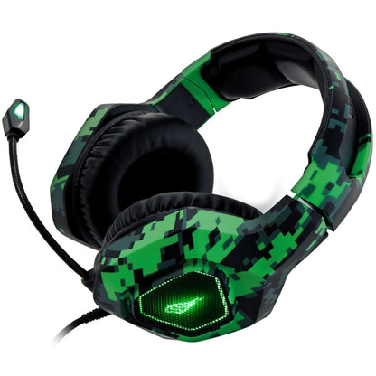 SureFire Skirmish Wired Gaming Headset – Green Camouflage — front view