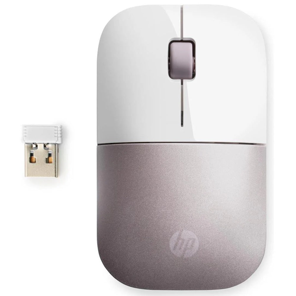 HP Z3700 Wireless Mouse – White/Pink (4VY82AA) — front view