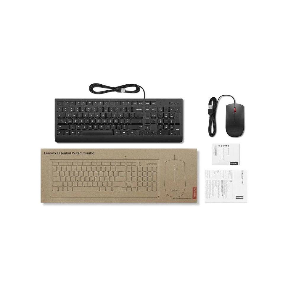 Lenovo Essential Wired Keyboard and Mouse AI Combo (4X31R64400) — front view