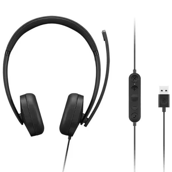 Lenovo USB-A Wired Stereo Headset Gen 2 (4XD1P83425) — side view