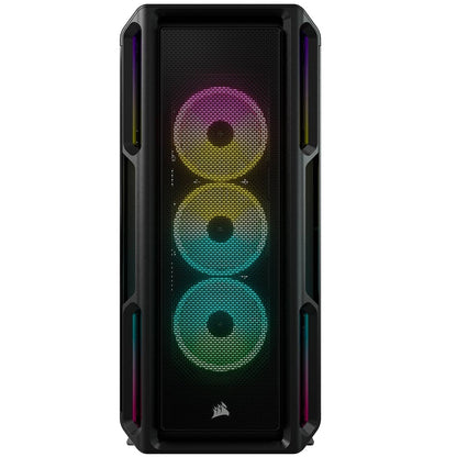 Corsair iCUE 5000T RGB Tempered Glass Mid-Tower ATX PC Case – Black (CC-9011230-WW) — front view