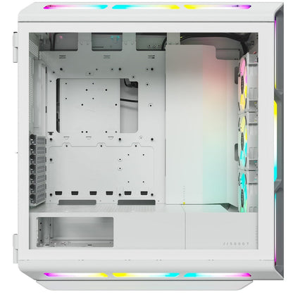 Corsair iCUE 5000T RGB Tempered Glass Mid-Tower ATX White PC Case (CC-9011231-WW) — rear view