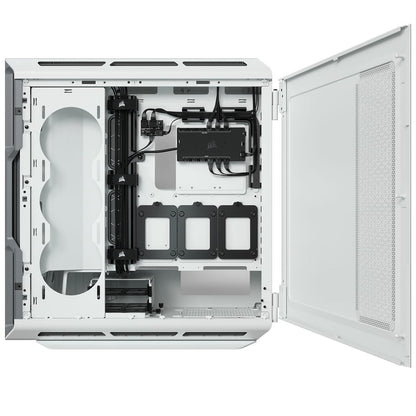 Corsair iCUE 5000T RGB Tempered Glass Mid-Tower ATX White PC Case (CC-9011231-WW) — front view