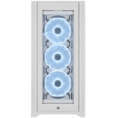 Corsair iCUE 5000X RGB QL Edition Mid-Tower ATX Case – True White (CC-9011233-WW) — front view