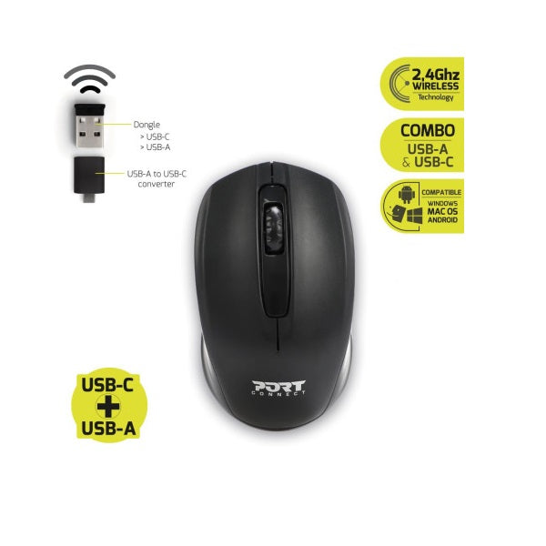 Port Designs 15.6-inch Backpack and Wireless Mouse Bundle (501901) — side view