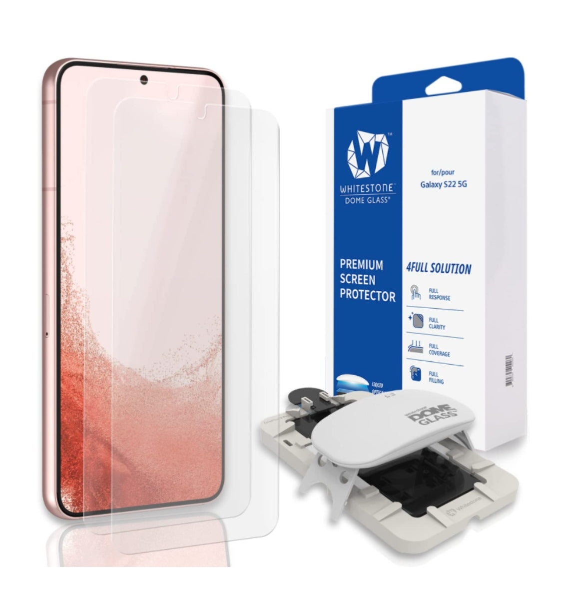 Whitestone Samsung Galaxy S22 Tempered Dome Glass Screen Protector 2pk product image 1