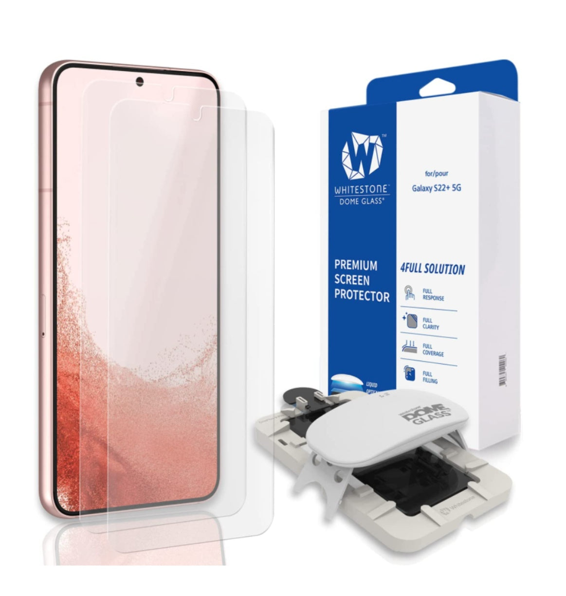 Whitestone Samsung Galaxy S22+ Tempered Dome Glass Screen Protector 2pk product image 1