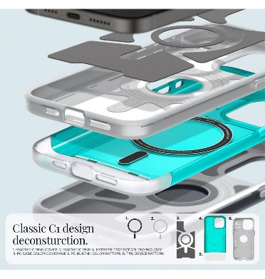 Spigen iPhone 15 Pro Premium Classic C1 Magfit Case Bondi Blue product image 4