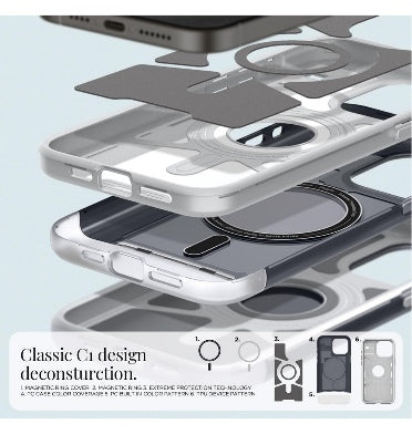 Spigen iPhone 15 Pro Premium Classic C1 Magfit Case Graphite product image 4