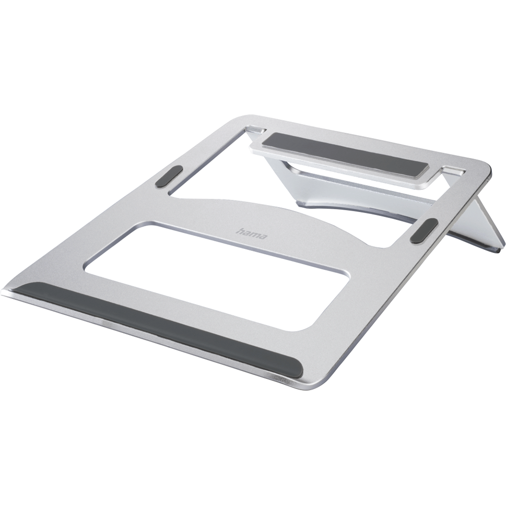 Hama Aluminum Notebook Stand – Silver (53059) — front view