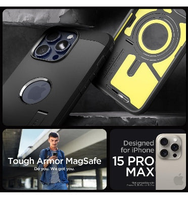 Spigen iPhone 15 Pro Max Premium Tough Armor Magfit Case Black product image 2