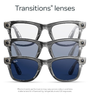 Ray-Ban Meta - Wayfarer (gen2) Large Shiny Transparent Grey/Transitions Sapphire Limited Edition product image 6