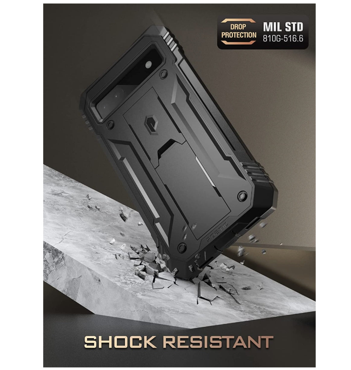Poetic Google Pixel 6a Premium Full Body Rugged Revolution Series Case Black product image 6