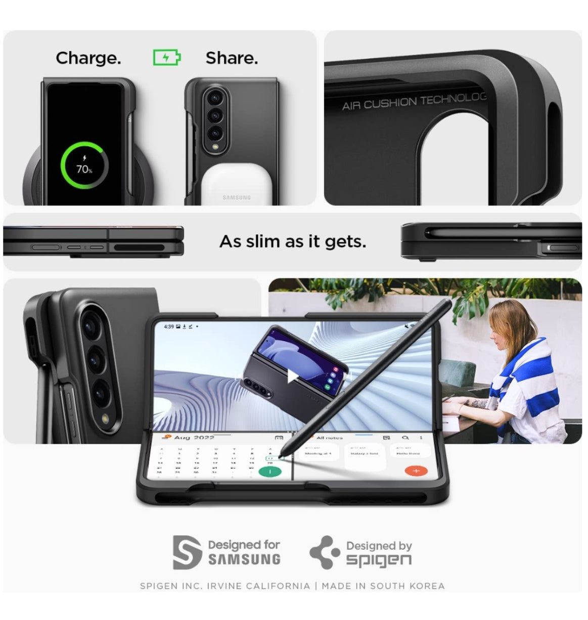 Spigen Samsung Galaxy Z Fold 4 Premium Thin Fit P Case Black product image 7