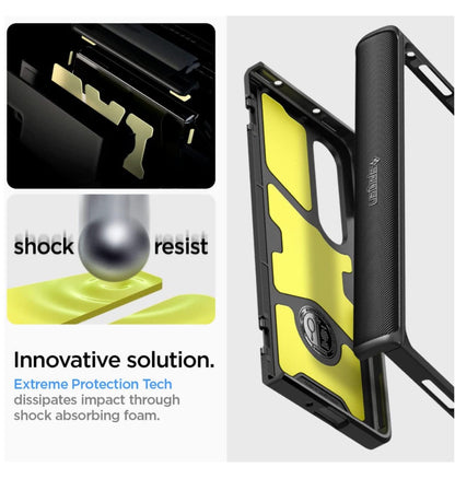 Spigen Samsung Galaxy Z Fold 4 Premium Slim Armor Pro Case Black — rear view