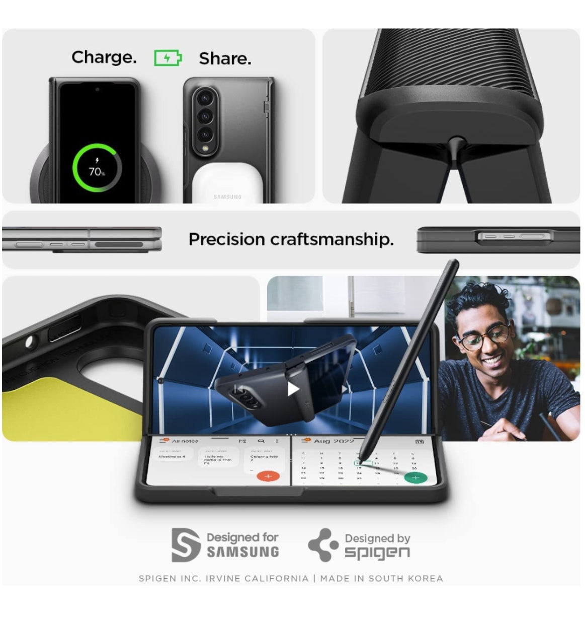 Spigen Samsung Galaxy Z Fold 4 Premium Slim Armor Pro Case Black product image 7