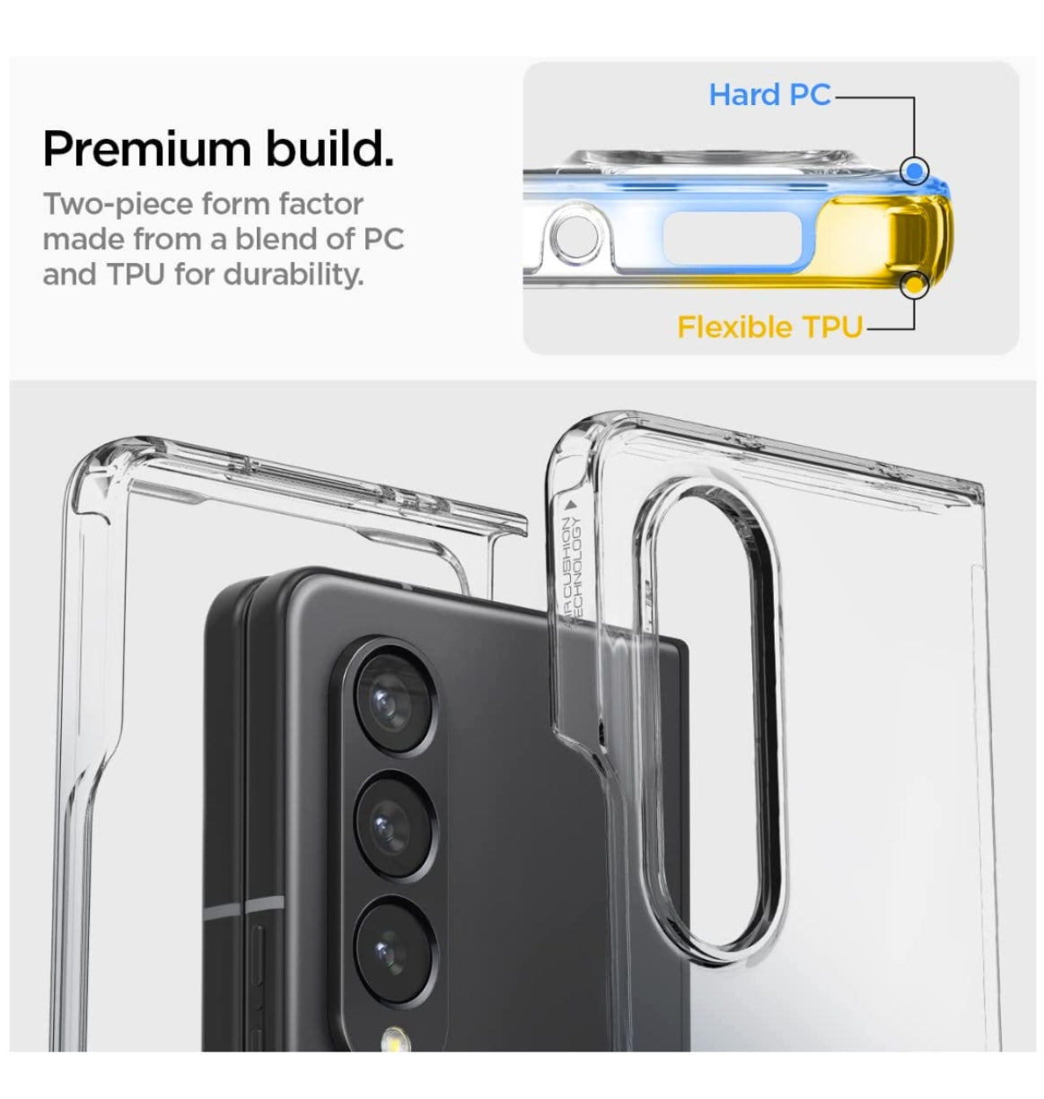Spigen Samsung Galaxy Z Fold 4 Premium Ultra Hybrid Crystal Case Clear product image 4