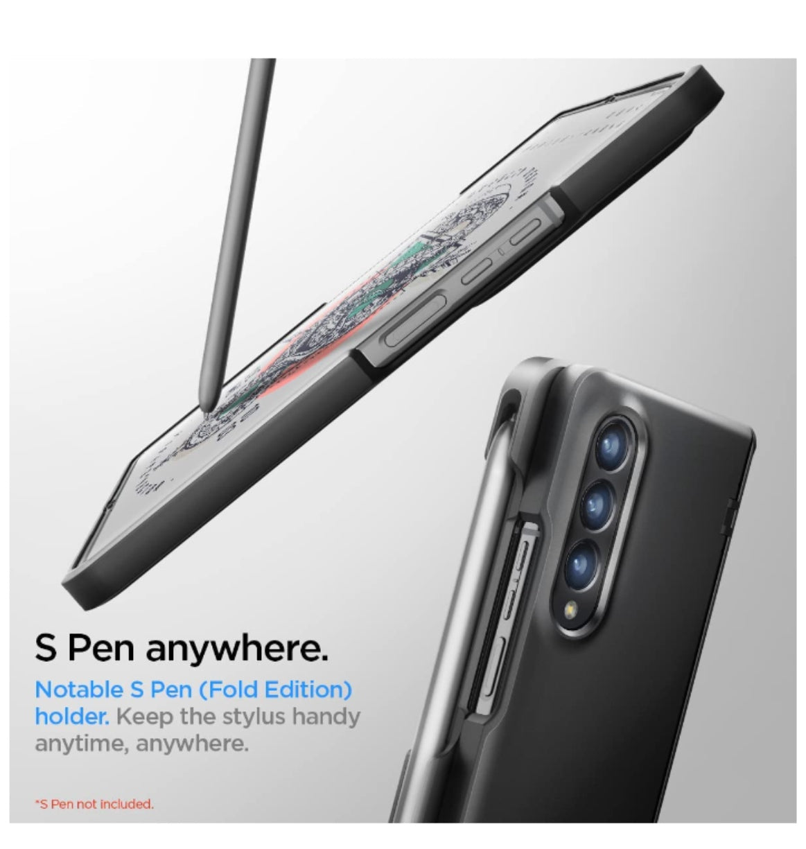 Spigen Samsung Galaxy Z Fold 4 Premium Slim Armor Pro Pen Edition Case Black product image 3
