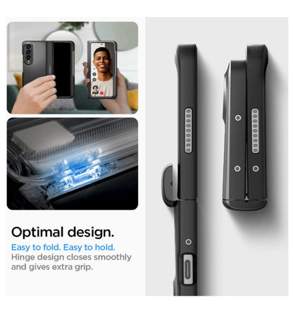 Spigen Samsung Galaxy Z Fold 4 Premium Slim Armor Pro Pen Edition Case Black — in use