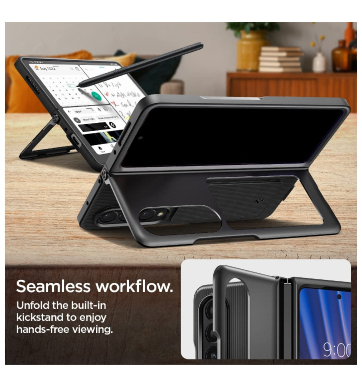 Spigen Samsung Galaxy Z Fold 4 Premium Neo Hybrid S Case Black product image 3