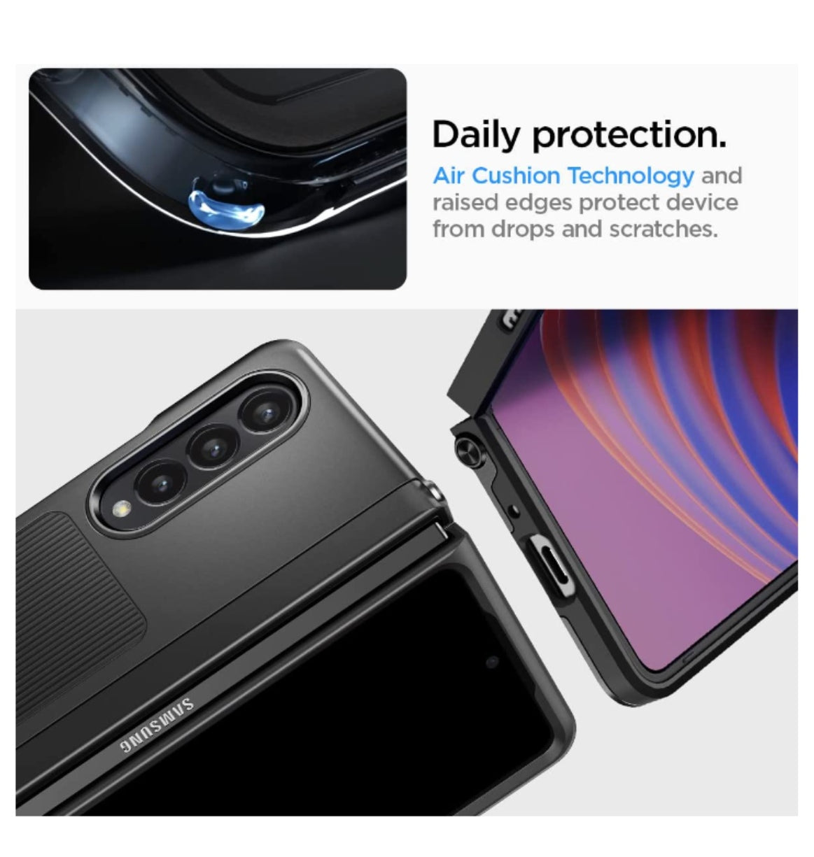 Spigen Samsung Galaxy Z Fold 4 Premium Neo Hybrid S Case Black product image 6
