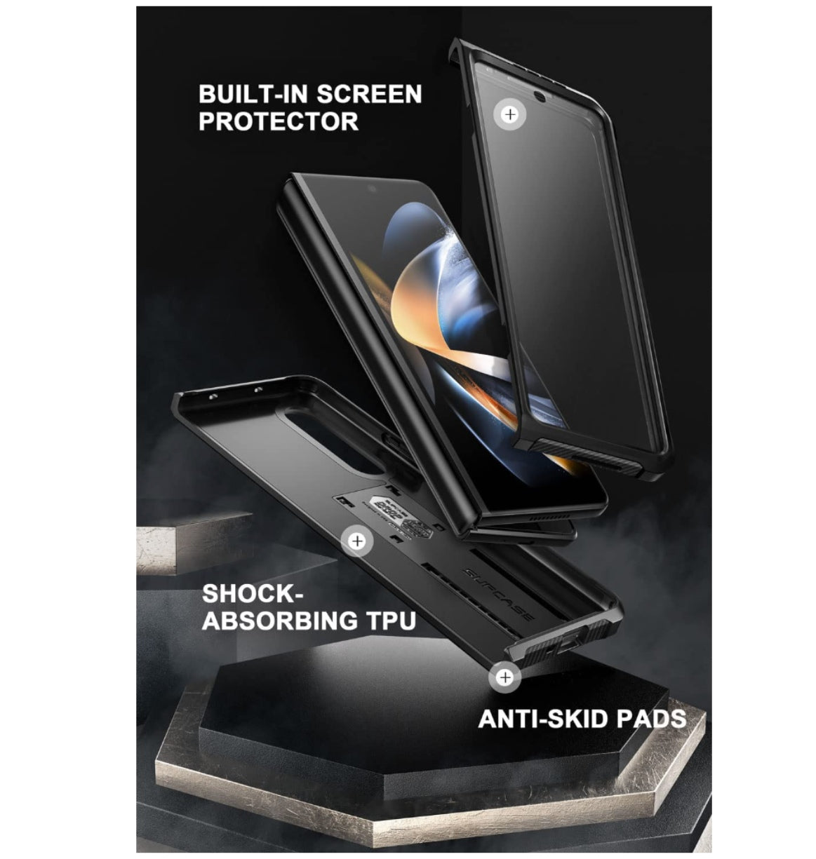 Supcase Samsung Galaxy Z Fold 4 Full Body Rugged Protective Case Black product image 8